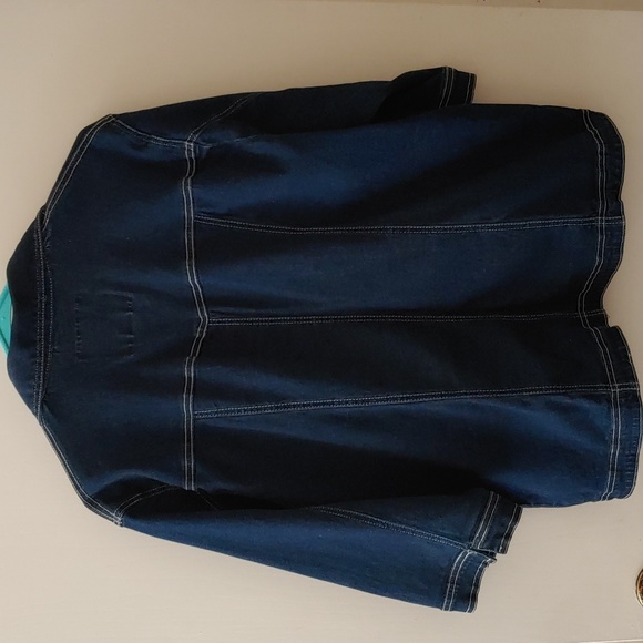 Ashley Stewart spandex denim 3/4 sleeve jean jacket - Picture 5 of 5